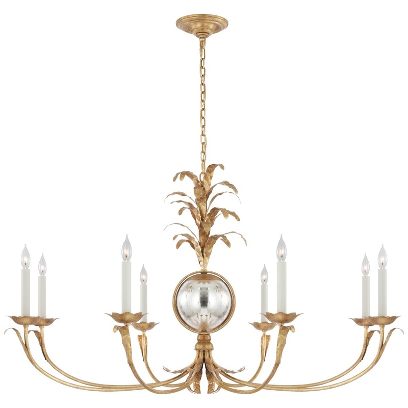LED Chandelier from the Gramercy Collection in Gilded Iron Finish by Visual Comfort Signature