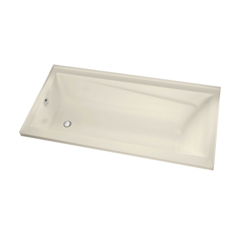 MAAX 106182-L-097-004 Exhibit 7236 IF Acrylic Alcove Left-Hand Drain Combined Whirlpool & Aeroeffect Bathtub in Bone