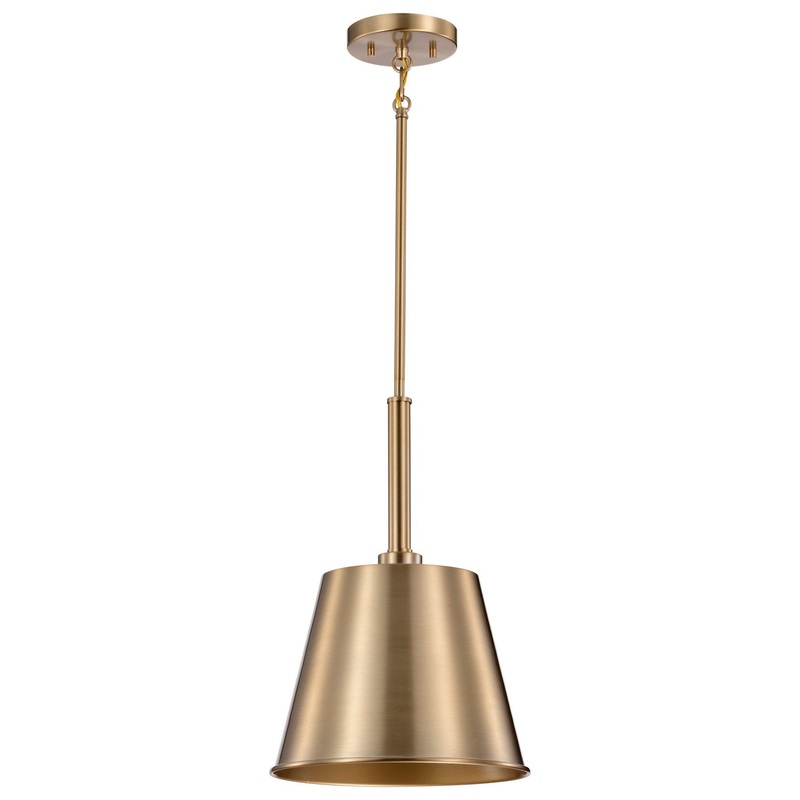 One Light Pendant from the Alexis Collection in Burnished Brass / Gold Finish by Nuvo Lighting