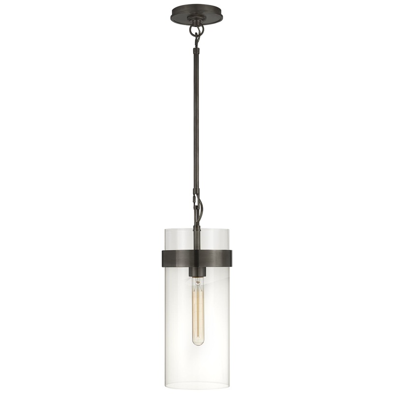 One Light Pendant from the Presidio Collection in Bronze Finish by Visual Comfort Signature