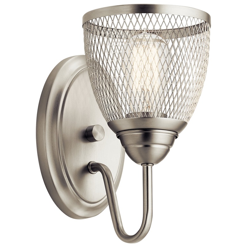 One Light Wall Sconce from the Voclain Collection in Brushed Nickel Finish by Kichler