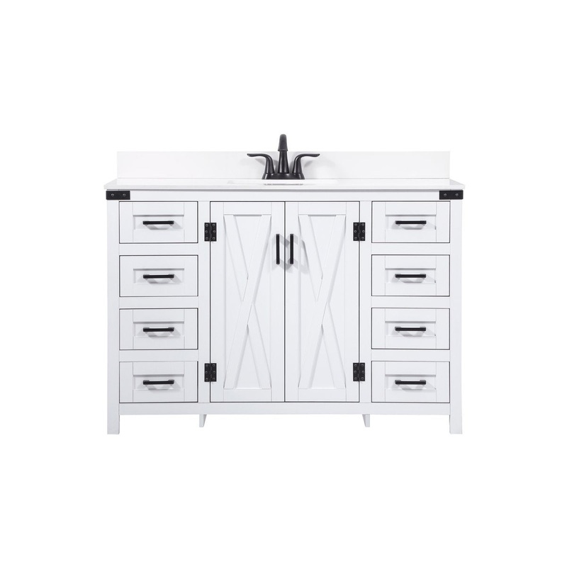 Single Bathroom Vanity from the Grant Collection in White Finish by Elegant Lighting