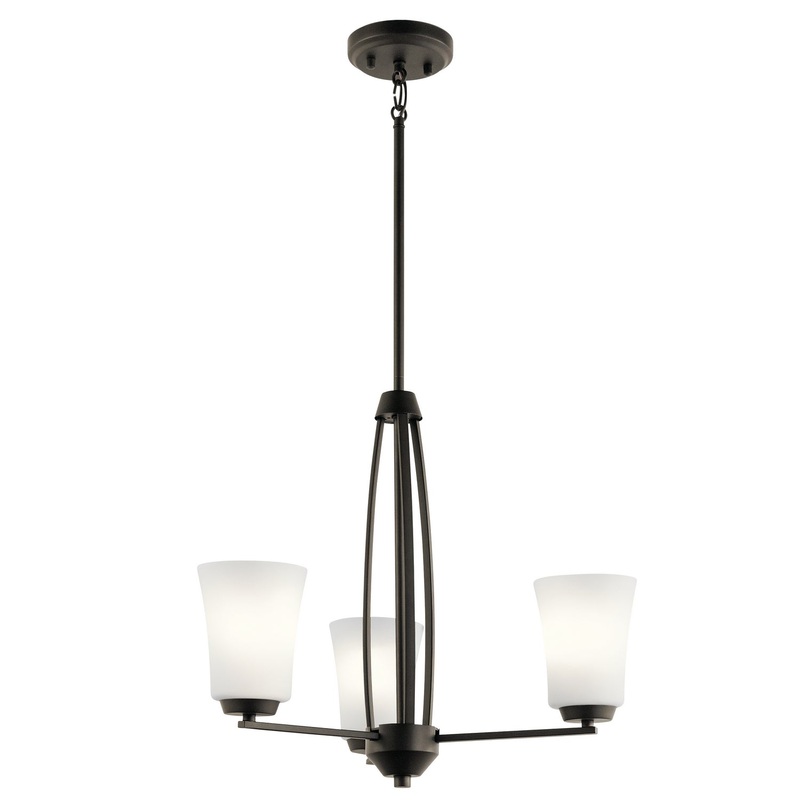Three Light Chandelier from the Tao Collection in Olde Bronze Finish by Kichler