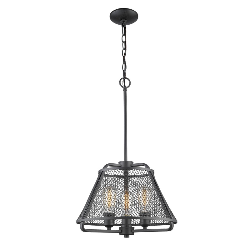 Three Light Pendant from the Iuka Collection in Bronze Finish by Z-Lite