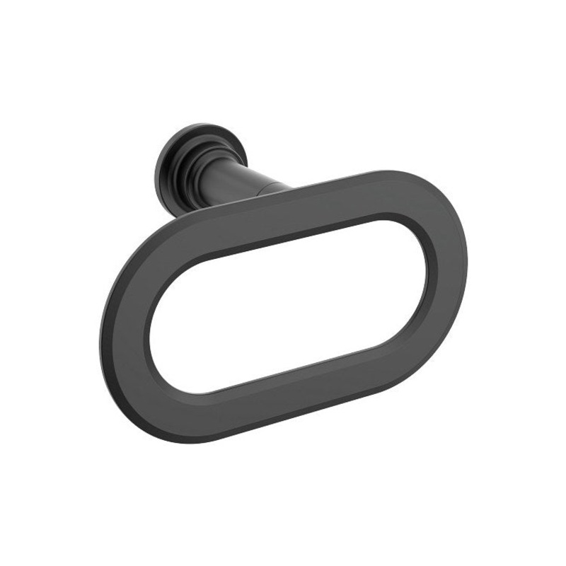 Towel Ring Greenfield 8 x 5 Inch Matte Black Zinc