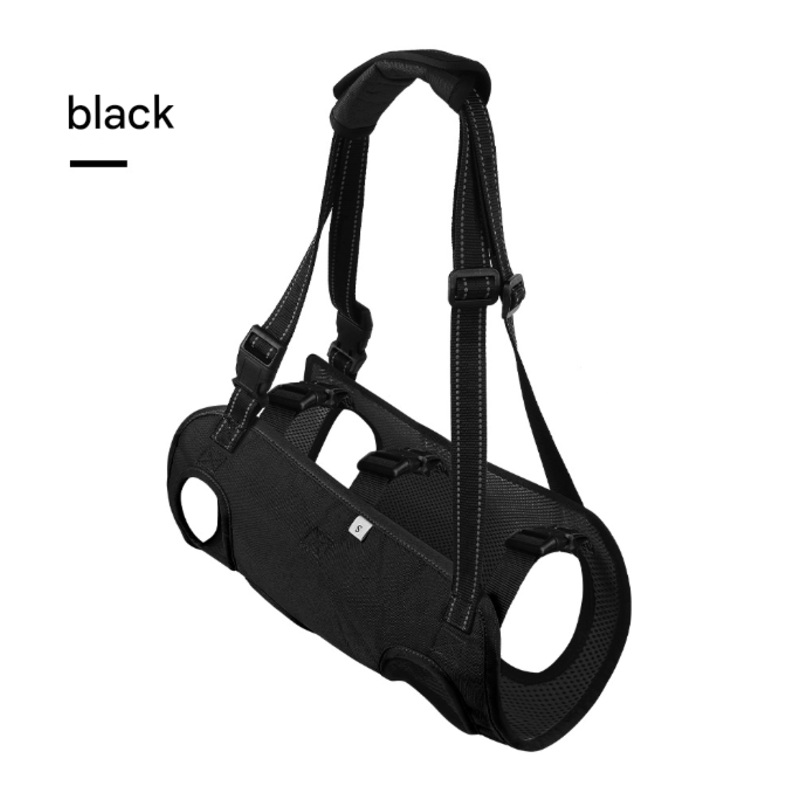 Black Pet Support Harness for Senior and Disabled Dogs – Adjustable Chest and Back Support Leash(Size S)