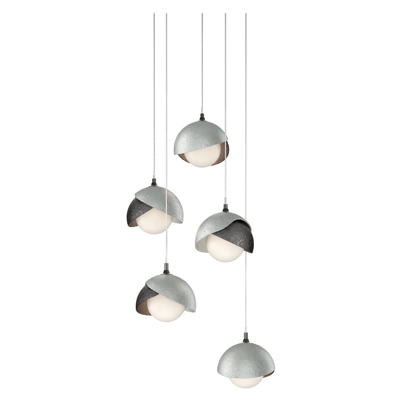Brooklyn 5-Light Double Shade Pendant Ink Vintage Platinum