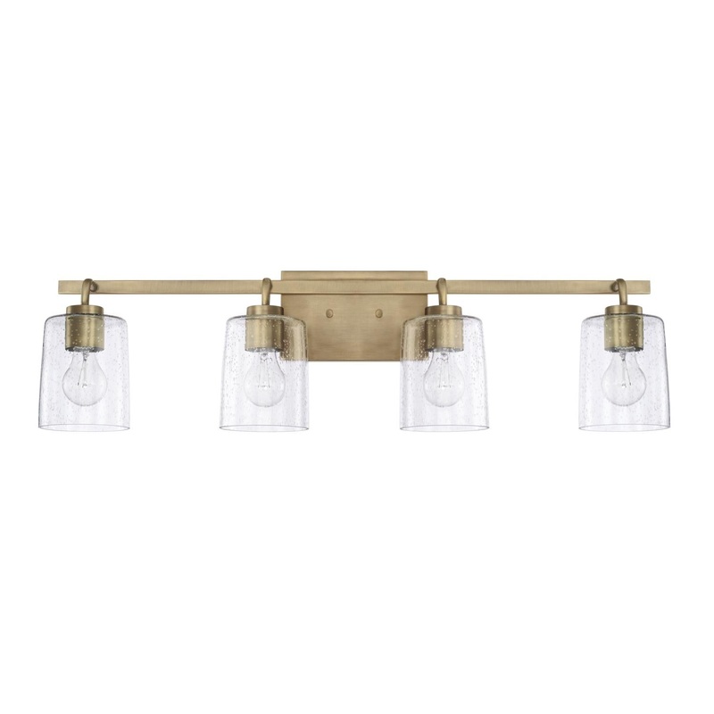 Capital Lighting 128541AD-449 Greyson 4 Light Vanity Aged Brass