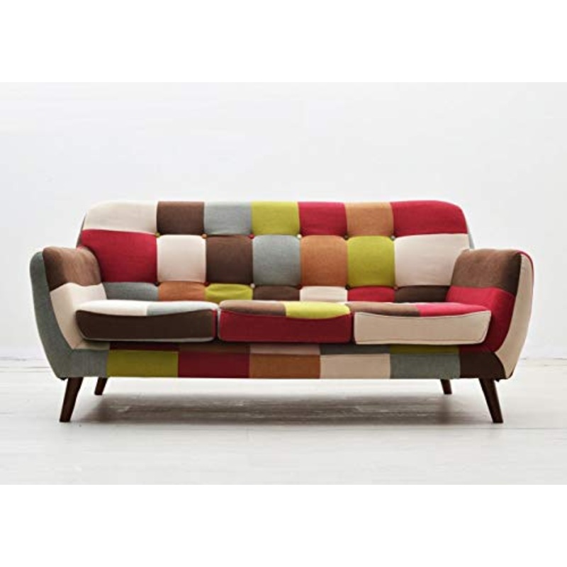 Divano in Tessuto Patchwork Carolina di Alta qualit (3_posti)