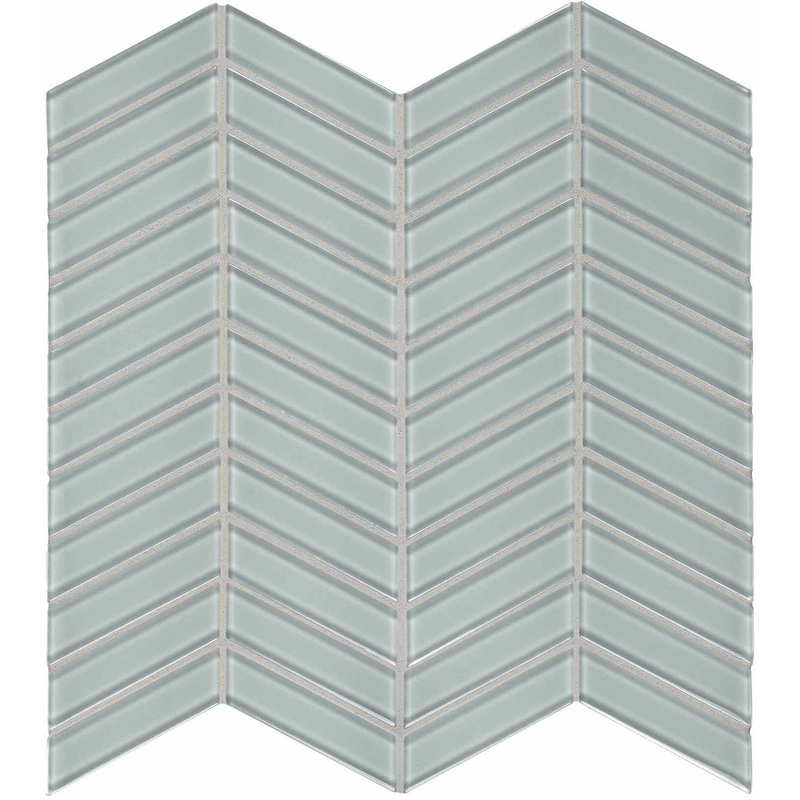 Element Cloud Chevron Glass Mosaics. 1 Sheet = .96 Sq. Ft. (35-127)