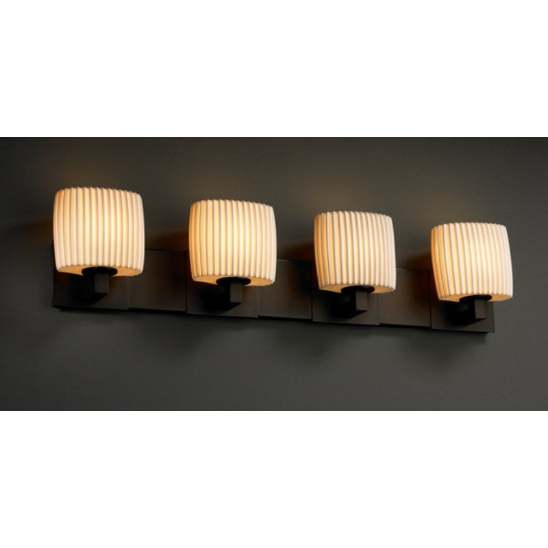 Four Light Bath Bar from the Limoges Collection in Dark Bronze Finish by Justice Designs