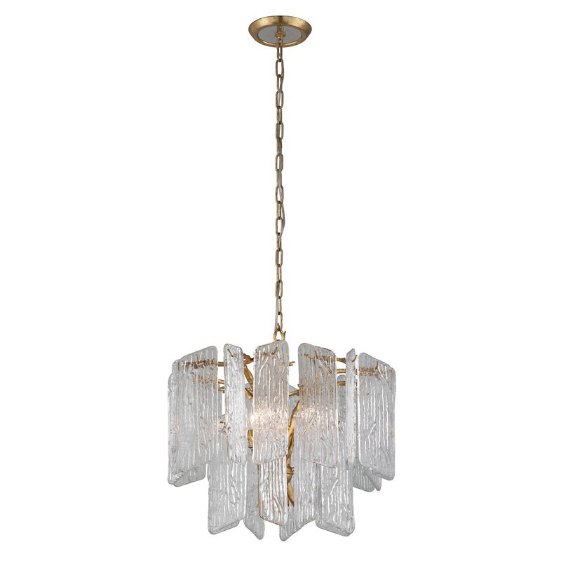 Four Light Chandelier from the Piemonte Collection in Royal Gold Finish by Corbett Lighting