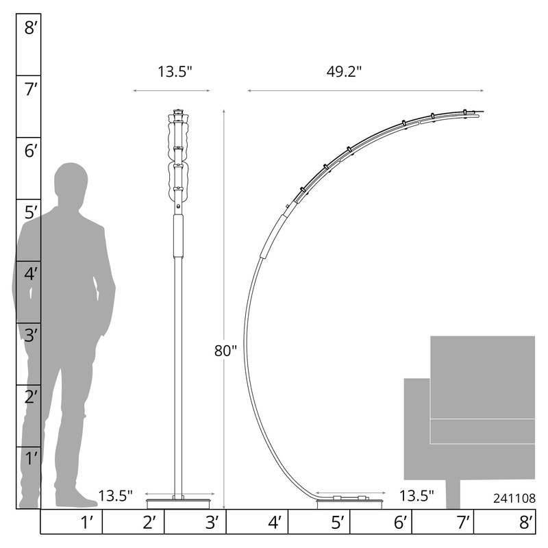 Glissade LED Arc Floor Lamp Bronze