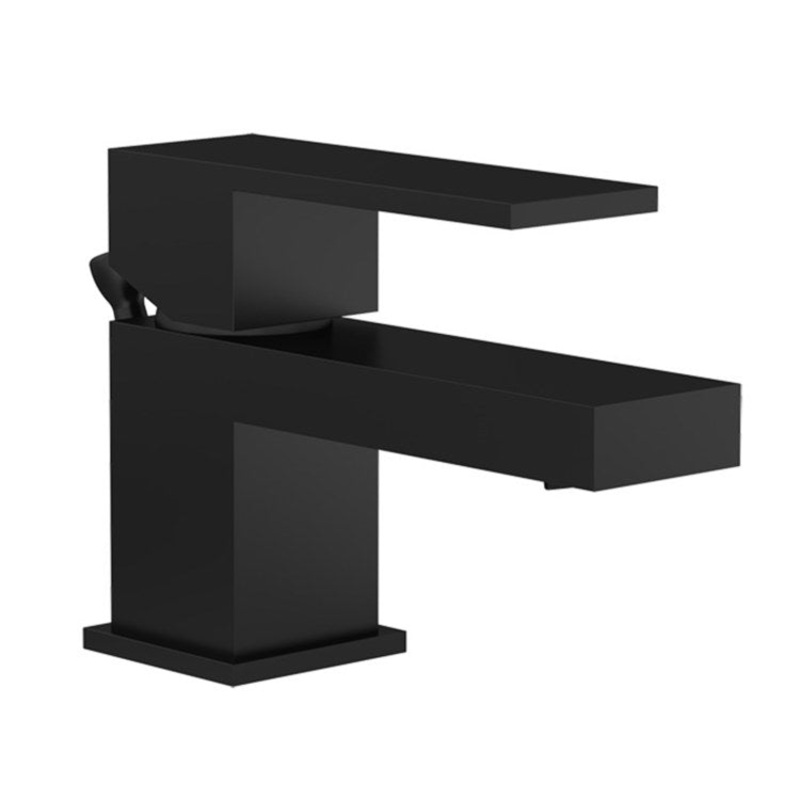 Lavatory Faucet Duro 1 Lever ADA WaterSense Matte Black 1.0 Gallons per Minute Push Pop 1 Hole