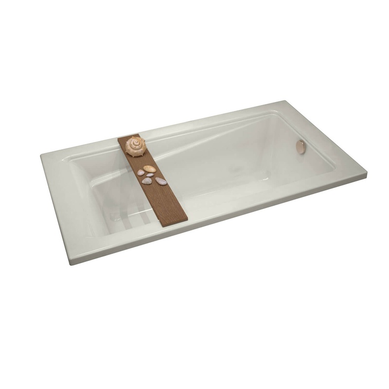 MAAX 106177-000-007 Exhibit 6636 Acrylic Drop-in End Drain Bathtub in Biscuit