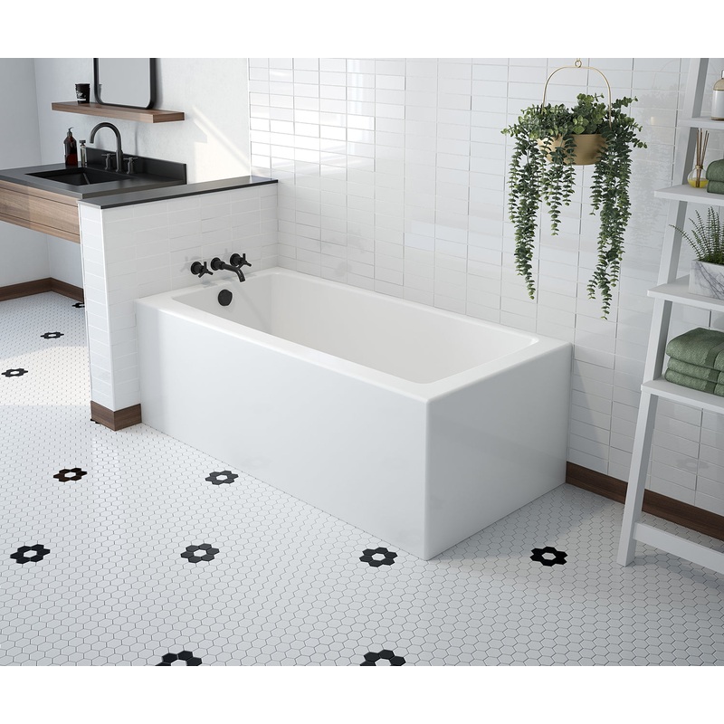 MAAX 106811-000-002-002 Mackenzie Corner 6030 AcrylX Corner Right-Hand Drain Bathtub in White