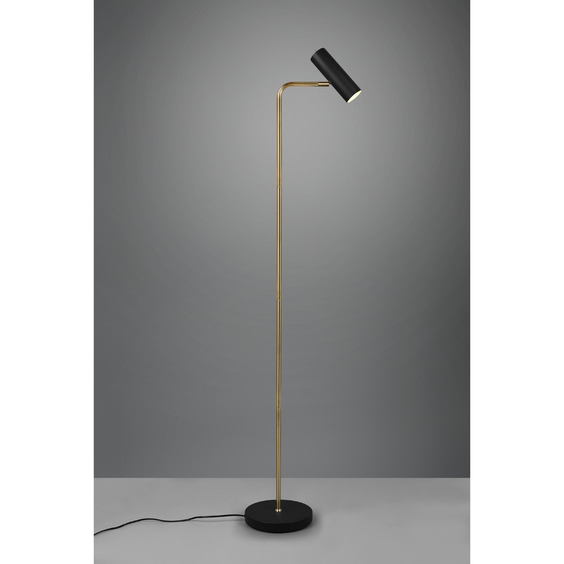 Marley 1-Light Floor Lamp Matte Black And Brass