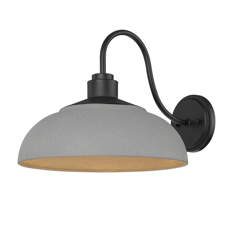 One Light Outdoor Wall Sconce from the Levitt Collection in Natural Black Finish by Golden