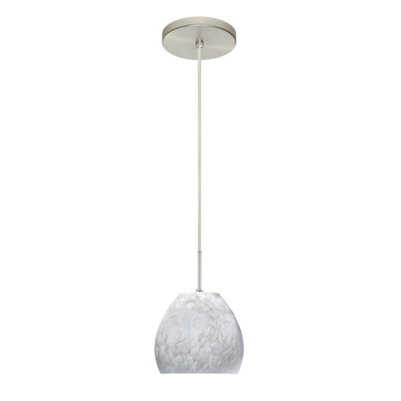 One Light Pendant from the Bolla Collection in Satin Nickel Finish by Besa