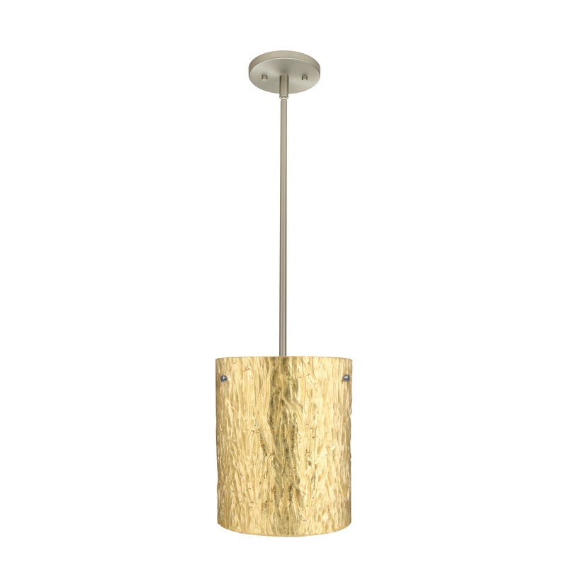 One Light Pendant from the Tamburo Collection in Satin Nickel Finish by Besa