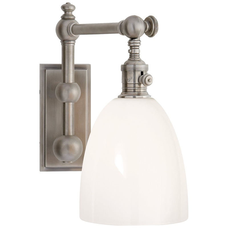 One Light Wall Sconce from the Pimlico Collection in Antique Nickel Finish by Visual Comfort Signature