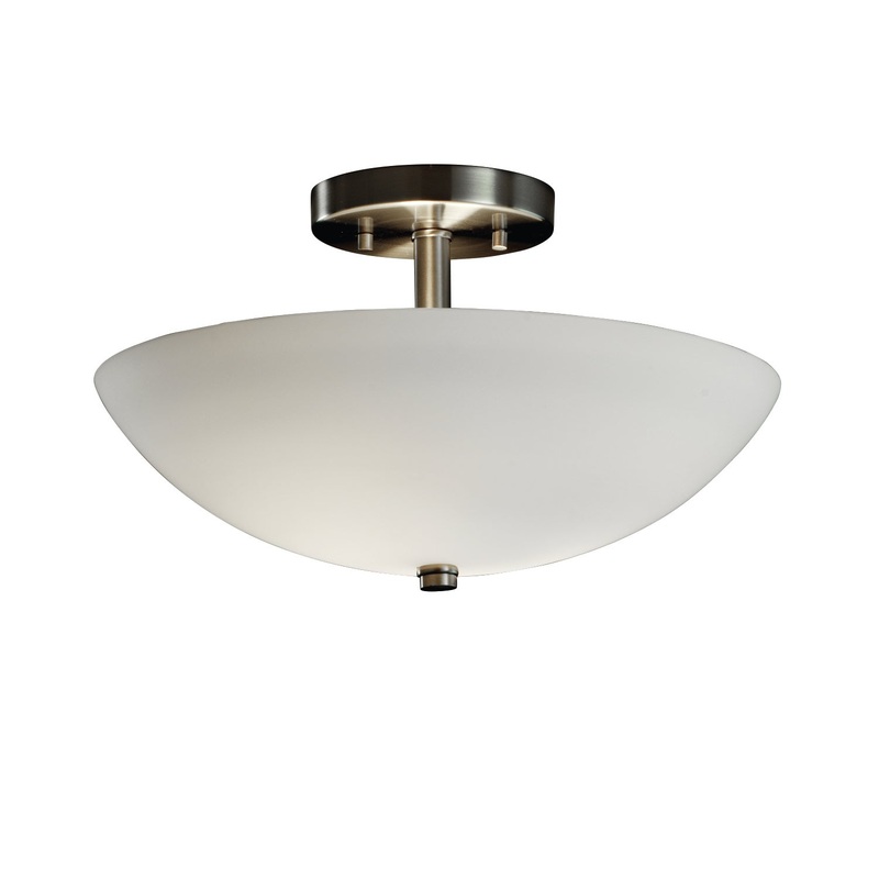 Semi-Flush Mount from the Fusion Collection in Brushed Nickel Finish by Justice Designs
