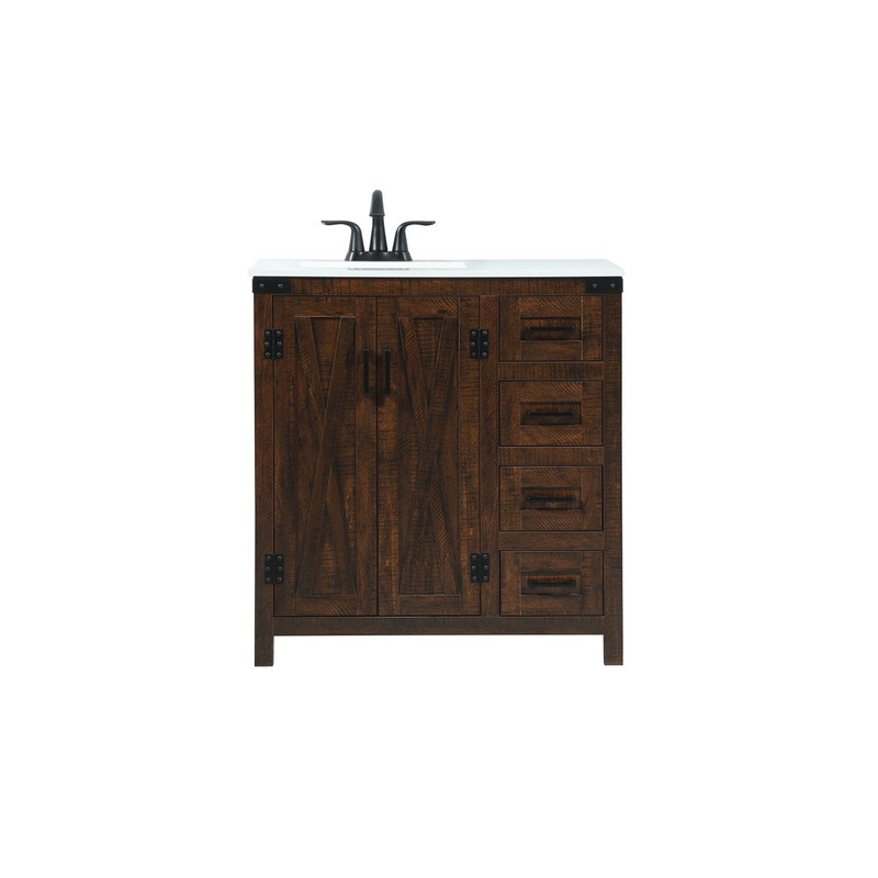 Single Bathroom Vanity from the Grant Collection in Expresso Finish by Elegant Lighting
