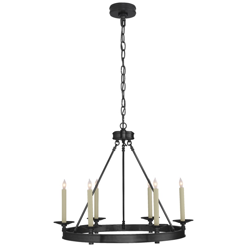 Six Light Chandelier from the Launceton Collection in Bronze Finish by Visual Comfort Signature