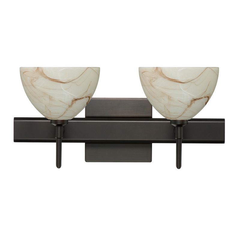 Two Light Wall Sconce from the Brella Collection in Bronze Finish by Besa