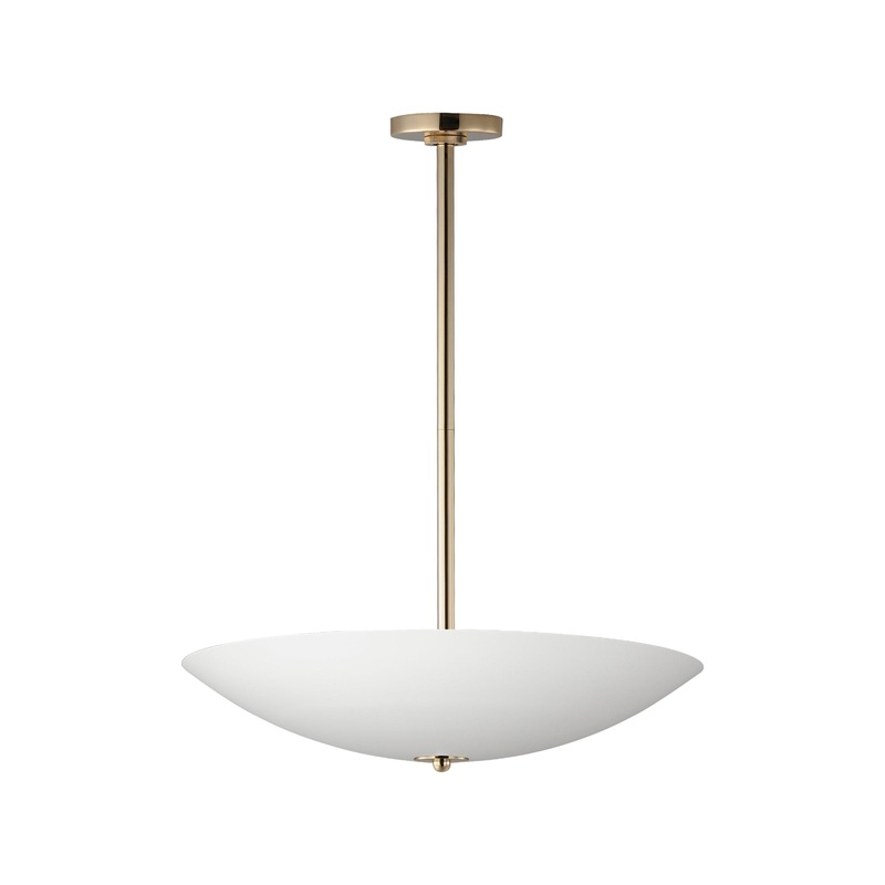 Vesta 24″ LED Pendant/Semi-Flush French Gold and Matte White