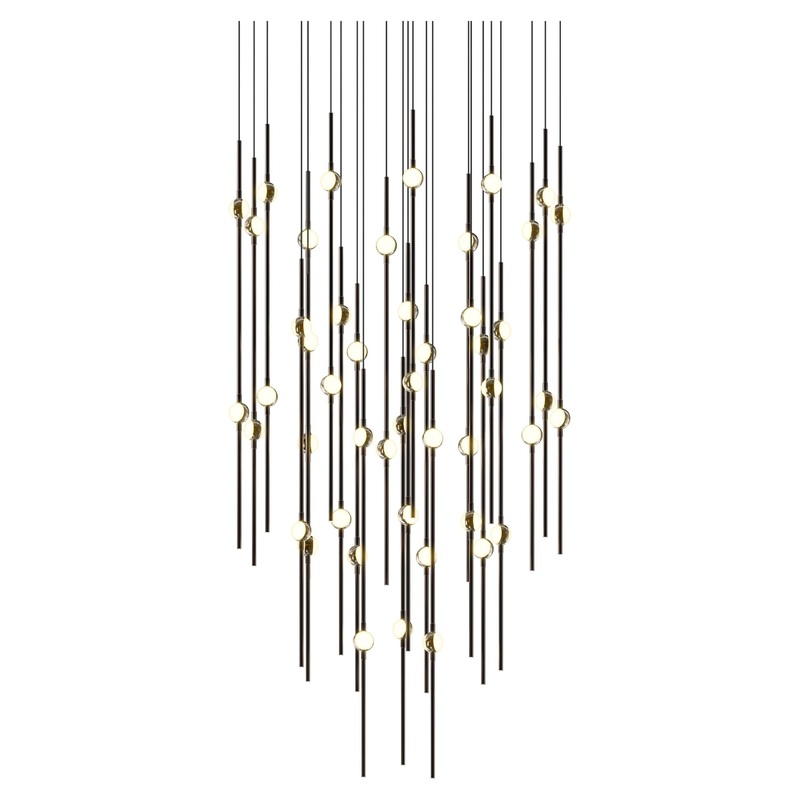 Aries 25″ Round LED Pendant Espresso Black with White Optical Acrylic 2200K 20′ Adjustable Cord
