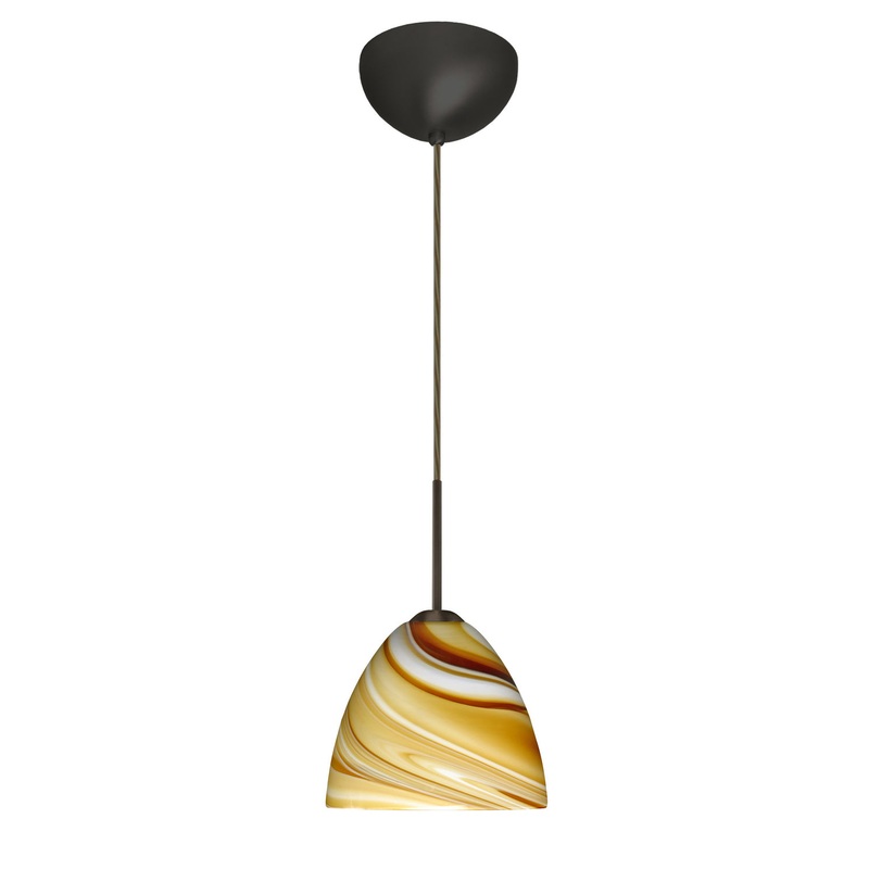 Besa 1BC-7572HN-MED-BR Sasha One Light Pendant Bronze