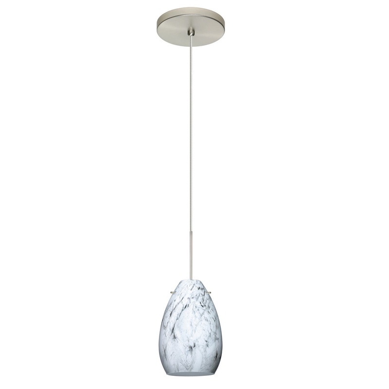 Besa 1XT-1713MG-LED-SN Pera One Light Pendant Satin Nickel