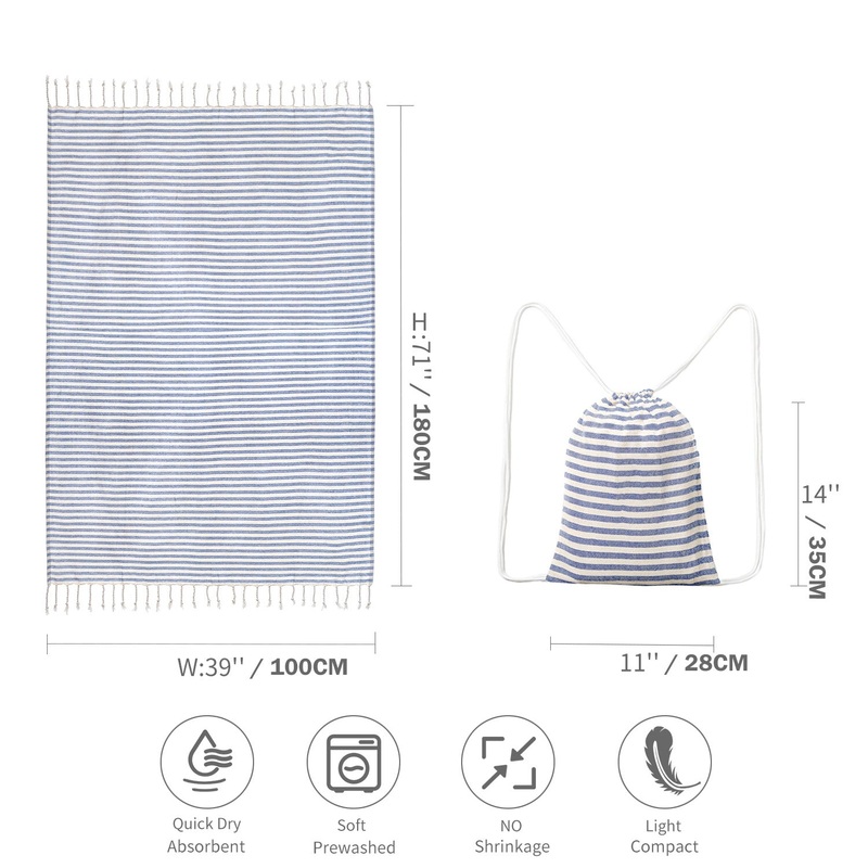 Blue Chic Lightweight Nylon Drawstring Tote Bag – Multi-Pocket Casual Shoulder & Crossbody