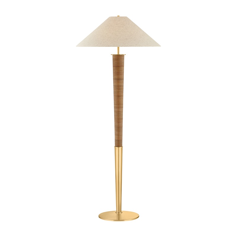 Bohicket 1-Light Floor Lamp Aged Brass