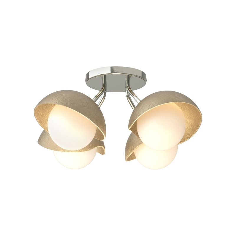 Brooklyn 4-Light Single Shade Semi-Flush Sterling Soft Gold