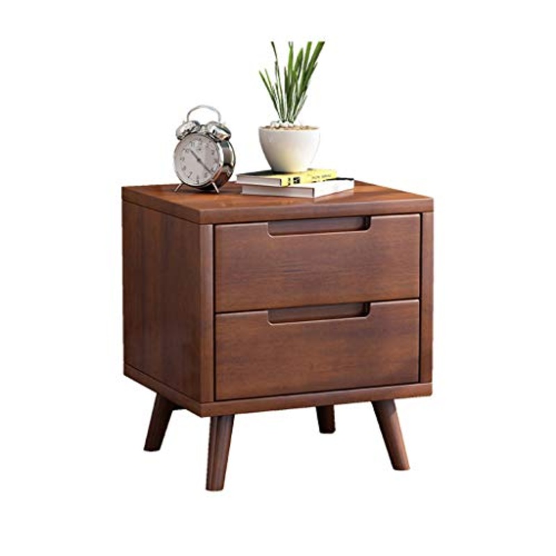 Comodino Muto Domestica Addensare Pine all’Ingrosso Locker Doppio pompaggio Camera di Studio da Terra Multifunzione Storage Box FANJIANI (Color : Walnut)