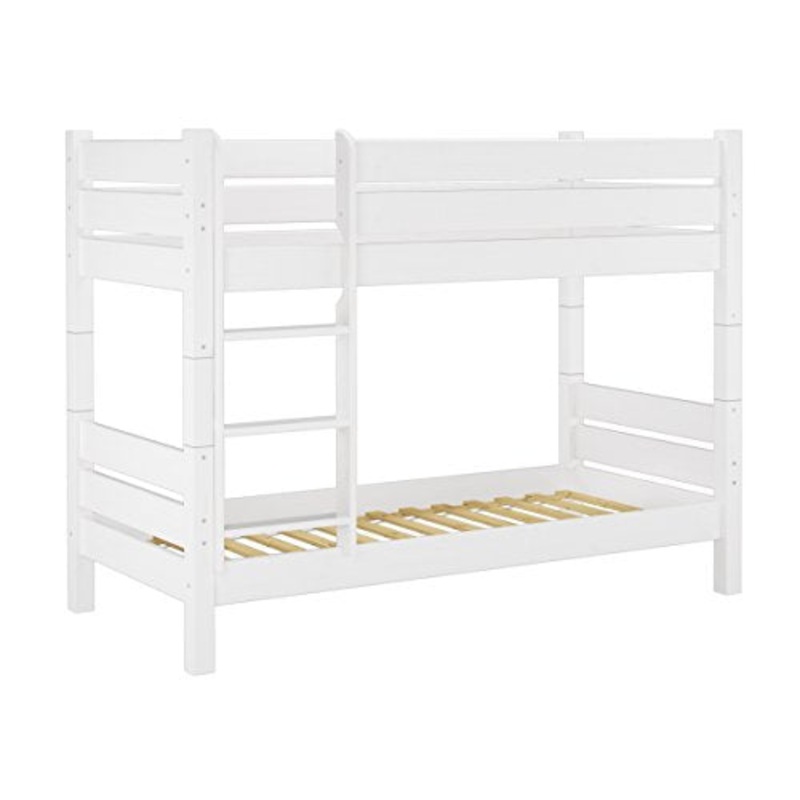 Erst-Holz Letto a Castello Bianco di Pino Anche per Adulti 80×190 Divisibile in Due 60.16-08-190WT80