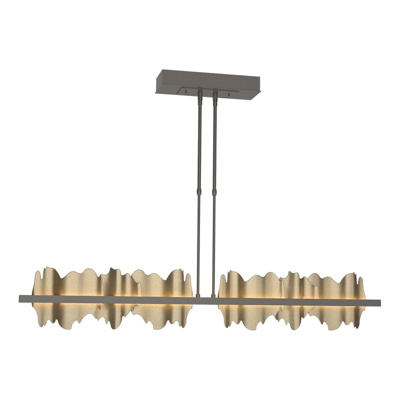 Hildene Large LED Pendant Dark Smoke Soft Gold