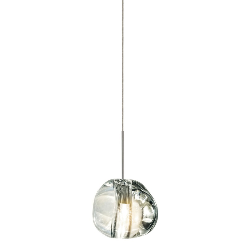 LED Pendant from the Blob Collection in Satin Nickel Finish by Stone Lighting