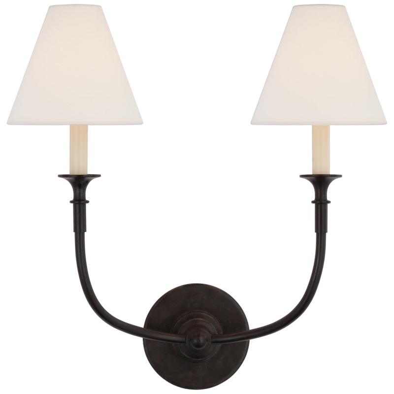 LED Wall Sconce from the Piaf Collection in Aged Iron Finish by Visual Comfort Signature