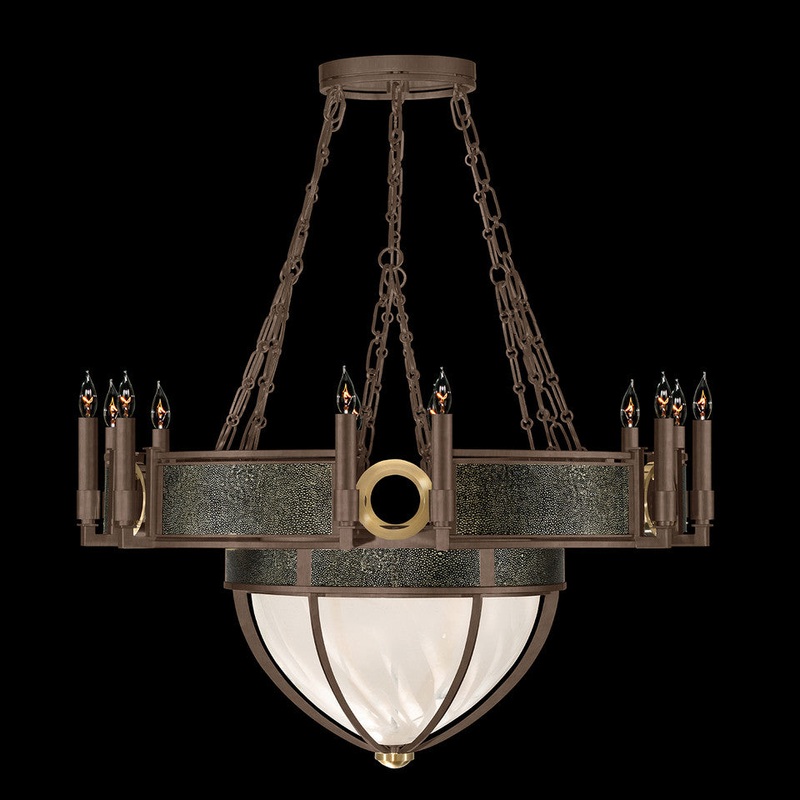 Mirage 35.75″W Round Chandelier Bronze/Brass/Black Knight