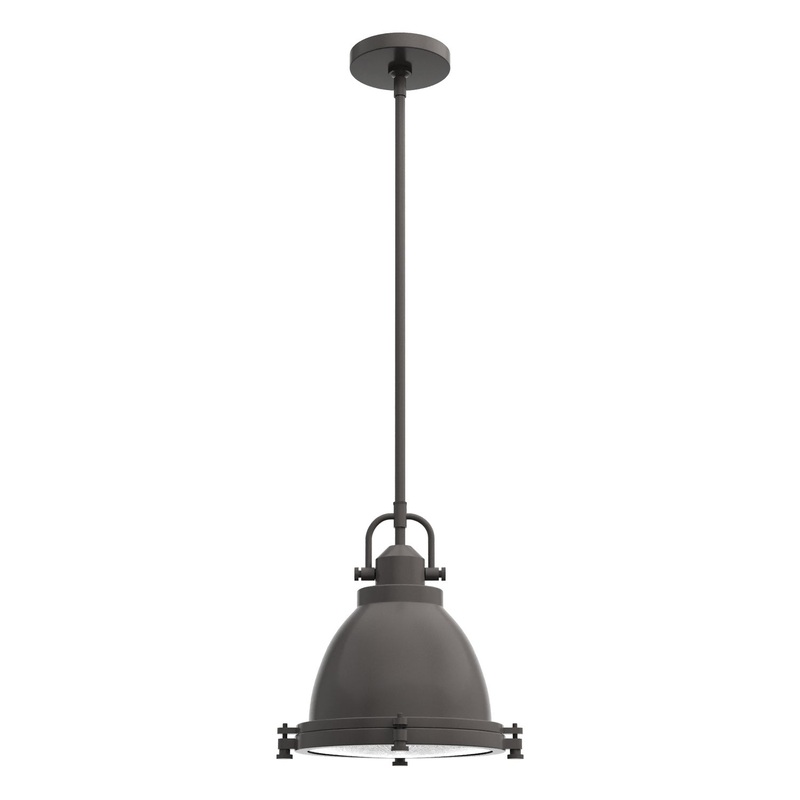 One Light Pendant from the Bridgemoor Collection in Noble Bronze Finish by Hunter