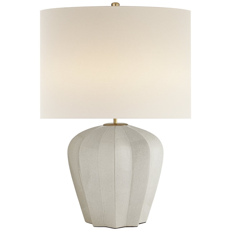 One Light Table Lamp from the Pierrepont Collection in Bone Craquelure Finish by Visual Comfort Signature