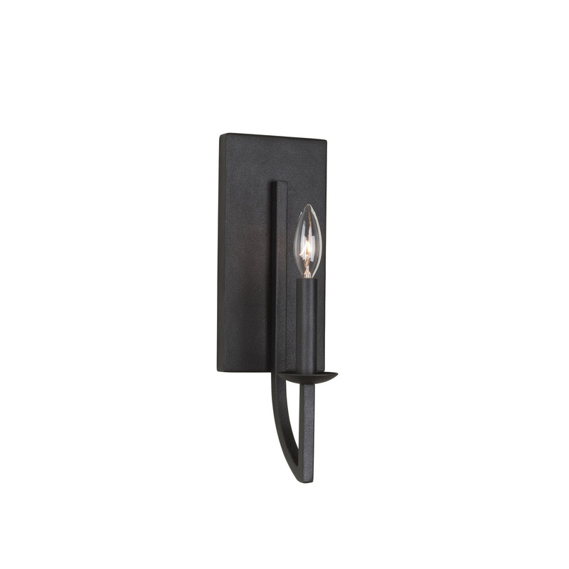 One Light Wall Sconce from the Newhall Collection in Black Iron Finish by Kalco