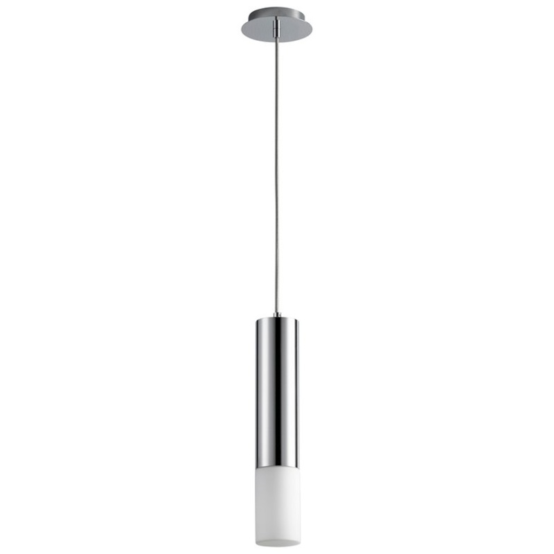 Opus Single-Light LED Mini Pendant with Glass Shade – Polished Chrome