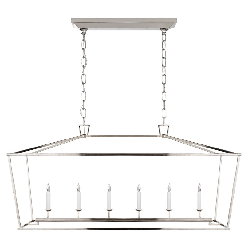 Six Light Lantern from the Darlana Collection in Polished Nickel Finish by Visual Comfort Signature
