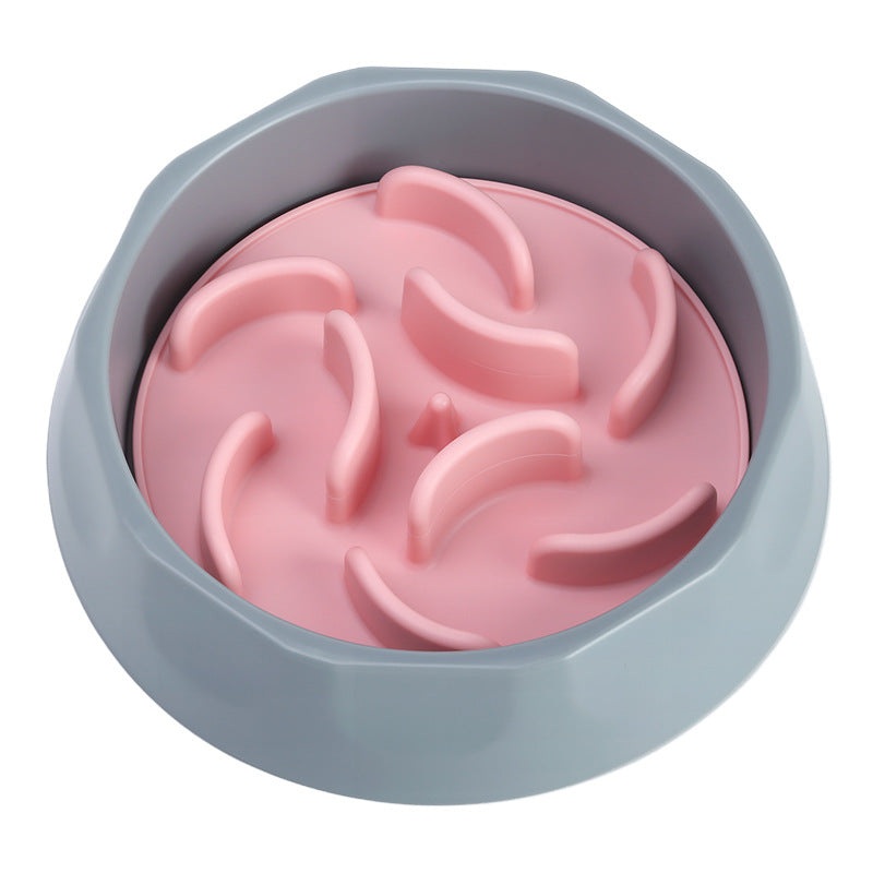 Slow Feeder Dog Bowl Set – Anti-Choke Puzzle Feeder Insert & Bowl for Healthy Eating Habits(pink)