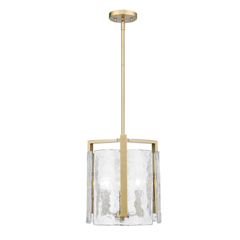 Three Light Pendant from the Aenon BCB Collection in Brushed Champagne Bronze Finish by Golden