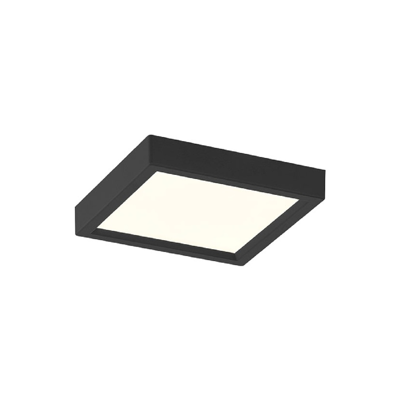 Troy 5″ Square 5CCT Flush Mount Black